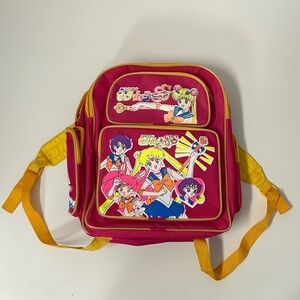 90s SAILOR MOON vibrant pink multi neon graphic print backpack